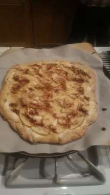 Brunch på containerparken Las Vegas och dess berömda mantis : Dessert tarte flambée redo för provsmakning