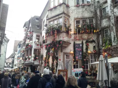 Best Christmas Market To Visit : Decorated buildings for Christmas in Strasbourg, France