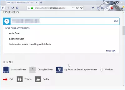 Aegean airlines check in : Seat selection explanation