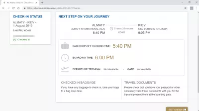 How is the Air Astana online check-in process? : Travel itinerary review