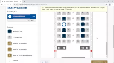 Comment se déroule le processus d'enregistrement en ligne d'Air Astana? : Sélection du siège