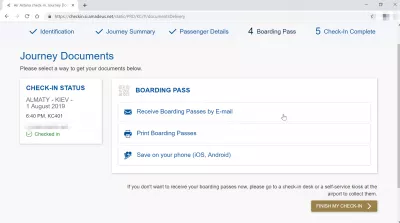 How is the Air Astana online check-in process? : Get journey documents and download boarding pass