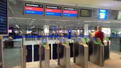 Blacklisted and safest airlines : Security checkpoint in Frankfurt airport