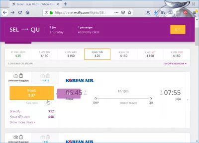 Which is the busiest airline route in the world? Seoul to Jeju in South Korea : Airfaire Korean Air from Seoul to Jeju