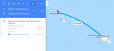 Carlton Plage Tahiti accomodation : Distance Bora Bora island to Papeete Tahiti