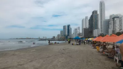 Limits of credit cards international travel insurance : Day at the beach in Cartagena, Colombia