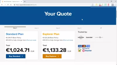 Luottokorttien kansainvälisten matkavakuutusten rajat : Maailmanlaajuinen matkavakuutus vertaa for one year world tour 1000€ with WorldNomads
