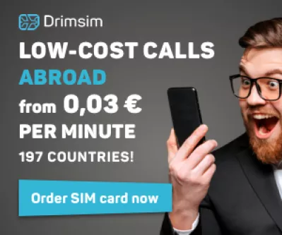 Drimsim prepaid internationale simkaart : Prepaid internationale simkaart met gesprekken vanaf 0,03 € per minuut