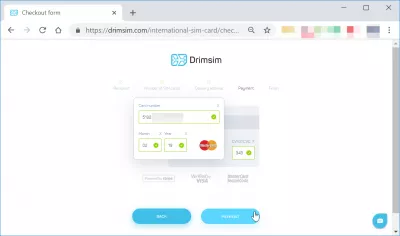 Drimsim pré-pago cartão SIM internacional : Pagamento on-line do cartão SIM internacional