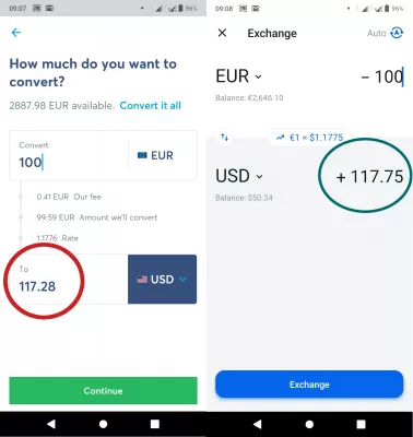 Bagaimana Cara Mentransfer Uang Secara Internasional? : Mentransfer 100EUR ke USD: $ 117,28 dengan WISE melawan 117,75 dengan Revolut