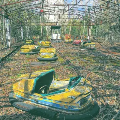 Our Instagram best nine travel 2019, and how to get yours? : Abandoned bumper cars in Pripyat on Instagram