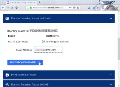 LOT Polish airlines online check in: should you use it? : LOT airlines receive boarding pass by email