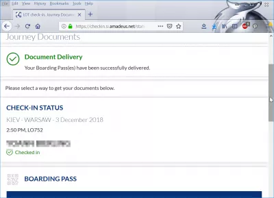 LOT Polish airlines online check in: should you use it? : LOT mobile boarding pass generated