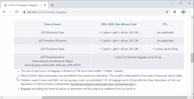 LOT Polish airlines online check in: should you use it? : LOT Polish baggage allowance for Star Alliance Gold members