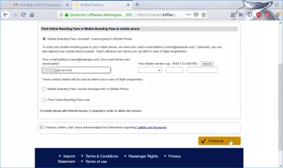 How is the Lufthansa web check in process? : Lufthansa print boarding pass options
