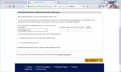 Ako prebieha kontrola webu Lufthansa? : Lufthansa tlačový palubný lístok options