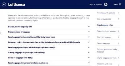 How is the Lufthansa web check in process? : Lufthansa check in baggage allowance is getting very complicated