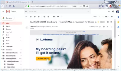 How is the Lufthansa web check in process? : Online check in Lufthansa email