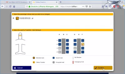 How is the Lufthansa web check in process? : Lufthansa select seats in the aircraft