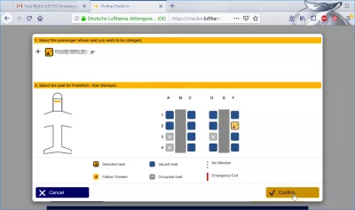 Kako poteka postopek preverjanja spleta Lufthansa? : Lufthansa izbere sedeže v letalu