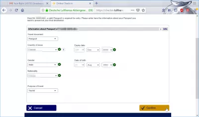 How is the Lufthansa web check in process? : Lufthansa passport requirements