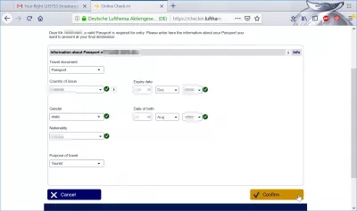 Kako je u tijeku provjera internetske stranice Lufthansa? : Zahtjevi za putovnicu Lufthansa