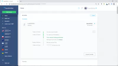 How To Pay With Transfer (Przelew) In Poland Without A Polish Account? : Monitoring a money transfer from the home page