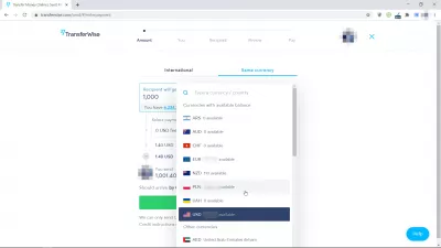 How To Pay With Transfer (Przelew) In Poland Without A Polish Account? : Selecting currency for money transfer