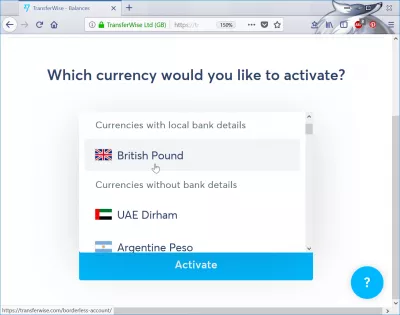 American Express döviz bozdurma alternatifi: WISE Borderless, ne kadar iyi? : Döviz değişimi için aktive edilecek para birimi