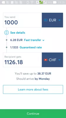 Aplikacja do międzynarodowych przelewów pieniężnych WISE : Najlepsza międzynarodowa aplikacja do przelewania pieniędzy transfer money screen