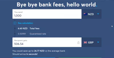 Aplikacja do międzynarodowych przelewów pieniężnych WISE : Najtańszy przelew międzynarodowy z Nowej Zelandii na Funt brytyjski NZD do GBP