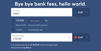 WISE aplikasi transfer uang internasional : Transfer uang internasional termurah dari Euro ke Swiss Franc EUR ke CHF