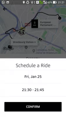 Como usar o Uber : Como agendar um Uber - Uber scheduling settings