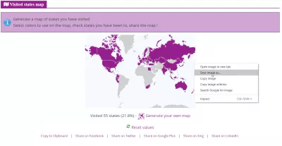 Mapa mundial donde puede resaltar países: generador de mapas de países visitados : Mapa con los países que he visitado hasta 2020 listo para ser impreso o compartido en Facebook