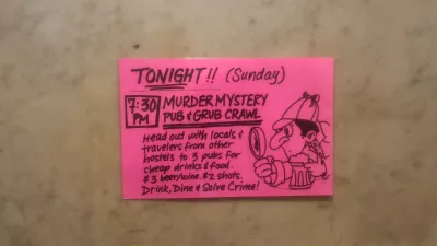 Funcheapsf - what are free cheap SF things to do? : Murder mistery pub & grub crawl advertisment