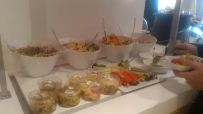Schengen zone Aegean lounge Athens airport review : Cold food buffet choice