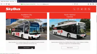 Using the Sky Bus, Auckland airport bus : Selecting Auckland City Express SkyBus