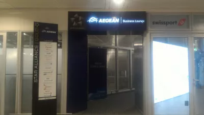 StarAlliance Aegean Athens non-Schengen lounge : Entrance and accessible airlines list in the airport terminal