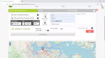 Hvordan er super shuttle Auckland fra lufthavn til by? : Passageroplysninger