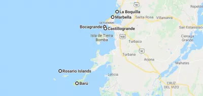 6 best praias em Cartagena Colombia : Cartagena Colômbia mapa das praias