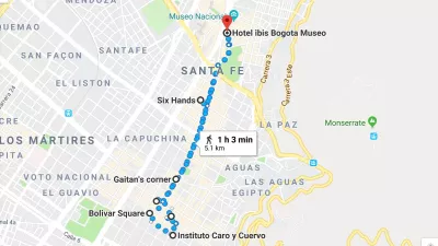 How is the Free walking tour in Bogotá? : Bogotá Colombia map of the free walking tour