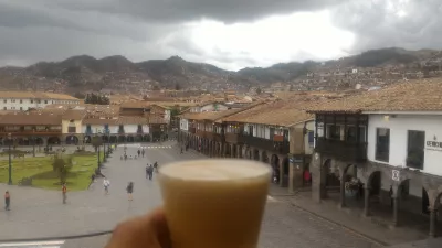 How Is The Free Walking Tour In Cusco? : Cocktail on the main square of Cusco
