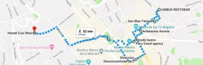 How Is The Free Walking Tour In Cusco? : Free walking tour Cusco map