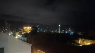 What makes the Pub crawl Panama one of the best? : Old town and skyline from Tantalo rooftop bar