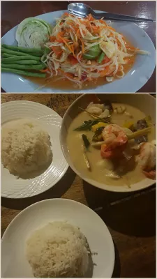 Feriado tailandês parte sete: Koh Kradan, Morakot - caverna de esmeralda : Pad Thai no restaurante