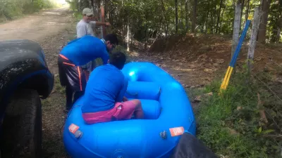 White water rafting adventure on Mamoni river Panama : Inflatable whitewater raft