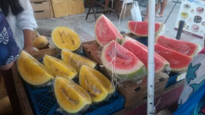 Zaliznyy port iron port holidays : yellow and red iron port watermelon