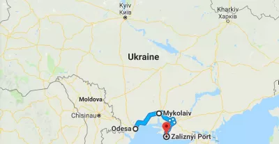 Zaliznyy port iron port holidays : Odessa to iron port (Zaliznyi Port) via Mikoaliv on the map