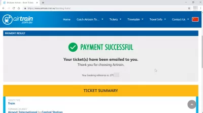 How to go with the Airtrain Brisbane from airport to city center? : Ticket successfuly bought online