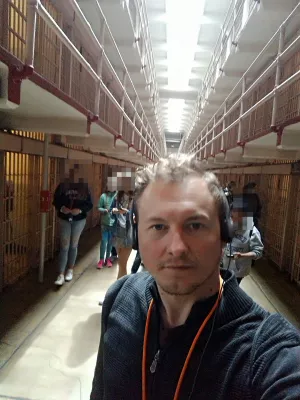 Is it worth to visit AlCatraz? AlCatraz tour review : Selfie in the corridor - so many cells!
